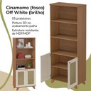 Ver imagem 5 de Estante 2 Portas 3 Nichos 172x70 4708 Cinamomo Off White Arly