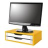 Suporte para Monitor com 2 Gavetas MDF Color Amarelo Souza - 1