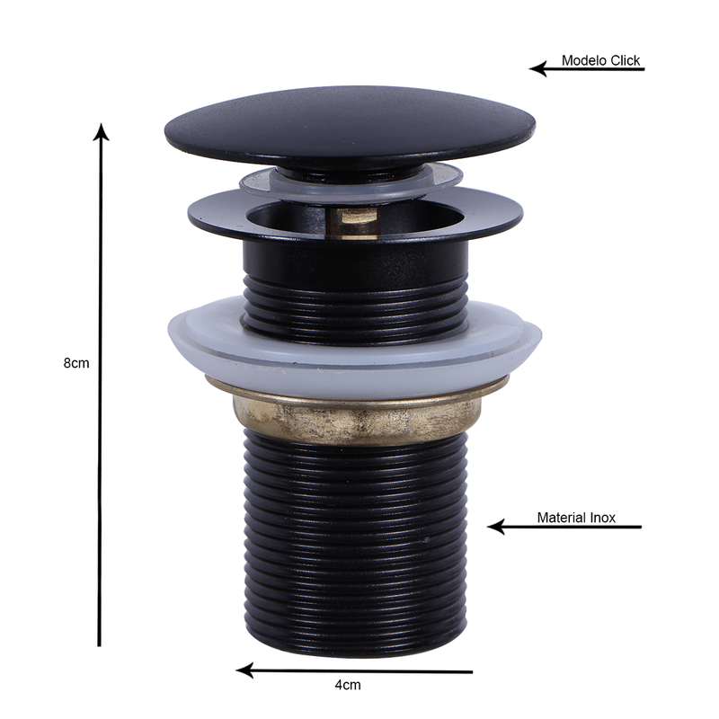 Kit Cuba de Sobrepor 42cm Vinho + Toneira Cascata Metal Preta / Black + Válvula click - 5