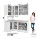 Ver imagem 3 de Lavanderia Modulada Americana 8 Portas 11 Prateleiras MDF 202,7cm Branco