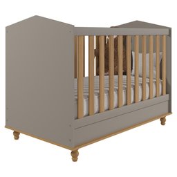 Berço Americano de Bebê Fendi MDF Vira Mini Cama Com Regulagem Altura E Pés Madeira - 1