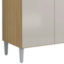 Ver imagem 5 de Balcão de Cozinha com Pia Inox 120cm 3 Portas 2 Gavetas Livy P11 Damasco/Off White - Mpozenato