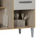 Ver imagem 7 de Balcão de Cozinha com Pia Inox 120cm 3 Portas 2 Gavetas Livy P11 Damasco/Off White - Mpozenato