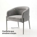 Ver imagem 4 de Poltrona Decorativa Arielle Suede Confortável Cinza D'Rossi