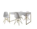 Ver imagem 2 de Filadelfia 120x75 Ferro Dourado Tampo Branco Cadeira Ferro Dourado Assento Branco