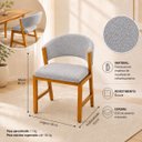 Ver imagem 5 de Cadeira Estofada Elegance Sala de Jantar Base Madeira Boucle:Cinza