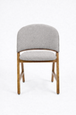 Ver imagem 2 de Cadeira Estofada Elegance Sala de Jantar Base Madeira Boucle:Cinza