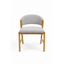 Ver imagem 3 de Cadeira Estofada Elegance Sala de Jantar Base Madeira Boucle:Cinza