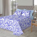 Ver imagem 4 de Jogo de Cama King Size Percal 150 Fios - 100% Algodão Premium - Azul Anil 7275