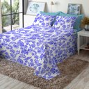 Ver imagem 2 de Jogo de Cama King Size Percal 150 Fios - 100% Algodão Premium - Azul Anil 7275