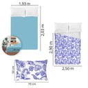 Ver imagem 5 de Jogo de Cama King Size Percal 150 Fios - 100% Algodão Premium - Azul Anil 7275
