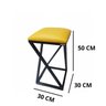 Banqueta 50 Cm para Bar Cozinha Assento Estofado:amarelo - 3