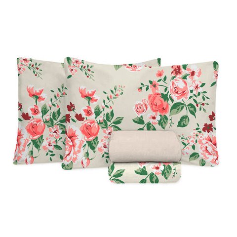 Jogo de Cama Queen Size - 100% Algodão Premium Plus - Pérola 7316-3