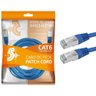 Cabo de Rede RJ45 Patch Cord Cat6 BLINDADO FTP 5M AZUL 5+ - 1