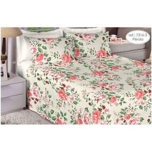 Jogo de Cama de Casal - 100% Algodão Premium Plus - Pérola 7316-3