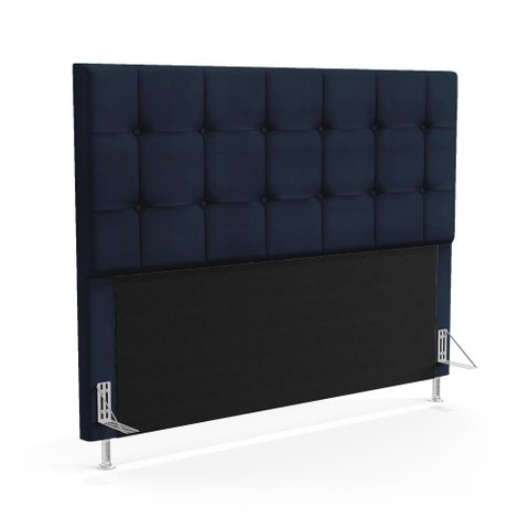 Cabeceira Soraya 195 para Cama King Z-007 Sued Azul Marinho Aradecor