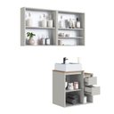 Ver imagem 7 de Conjunto para Banheiro Modulado 120cm com 3 Peças Gabinete Suspenso com Cuba Bahamas