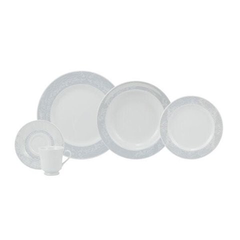 Serviço de Jantar e Chá 30 Peças Porcelana - Arabesco Schmidt