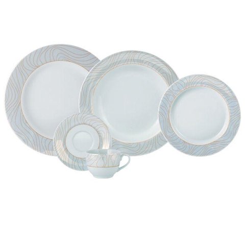 Serviço de Jantar e Chá 30 Peças Porcelana - Golden Oak Larakasa Schmidt