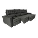 Ver imagem 7 de Sofá Retrátil e Reclinável 3.20m Molas Ensacadas e Costura Tripla Cama inBox Nobre Suede Cinza
