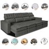 Sofá Retrátil e Reclinável 3.20m Molas Ensacadas e Costura Tripla Cama inBox Nobre Suede Cinza - 2
