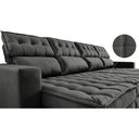 Ver imagem 3 de Sofá Retrátil e Reclinável 3.20m Molas Ensacadas e Costura Tripla Cama inBox Nobre Suede Cinza
