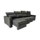 Ver imagem 6 de Sofá Retrátil e Reclinável 3.20m Molas Ensacadas e Costura Tripla Cama inBox Nobre Suede Cinza