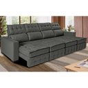Ver imagem 1 de Sofá Retrátil e Reclinável 3.20m Molas Ensacadas e Costura Tripla Cama inBox Nobre Suede Cinza