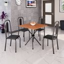 Ver imagem 1 de Conjunto Sala de Jantar com 4 Cadeiras Lívia Preto/Prata
