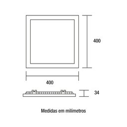 PAINEL DE EMBUTIR QUADRADO 32W 6500K - BLUMENAU - 3