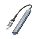 Ver imagem 1 de Hub Usb-c 3.0 Reversível, Hu-c500gy, 3x Usb 2.0, 1x Usb 3.0