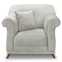 Ver imagem 4 de Kit 2 Poltronas Para Sala de Estar Vênus Veludo Pés Castanho - Pallazio - Cinza Prata