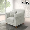 Ver imagem 3 de Kit 2 Poltronas Para Sala de Estar Vênus Veludo Pés Castanho - Pallazio - Cinza Prata