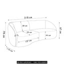 Ver imagem 4 de Sofá 4 Lugares 318cm Orgânico Zion M22 Boucle Branco - Mpozenato