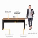 Ver imagem 3 de Escrivaninha Mesa de Escritório 150cm Multimóveis CR25318