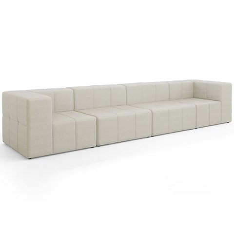 Sofá 4 Lugares para Sala Living Modular 352cm Lancaster F04 Linho Cru - Lyam Decor