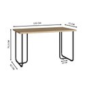 Ver imagem 3 de Escrivaninha para Escritório 135cm Estilo Industrial Marrom/Oak/Preto
