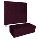 Ver imagem 5 de Cabeceira Estofada Recamier Baú para Cama Box 160cm Queen:Bordo
