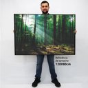 Ver imagem 2 de Quadro Decorativo Caixa Alta com Vidro Floresta Verde TaColado Moldura Branca 120 x 80cm