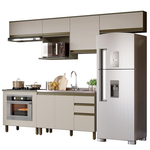Cozinha Modulada Connect 7 Peças Duna/cristal com Balcão Forno - Móveis Henn