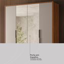Ver imagem 5 de Guarda Roupa Casal 4 Portas com Espelho e 3 Gavetas Grécia - Nogueira/nude Prime Tx