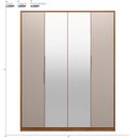 Ver imagem 2 de Guarda Roupa Casal 4 Portas com Espelho e 3 Gavetas Grécia - Nogueira/nude Prime Tx