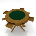 Ver imagem 5 de Conjunto Mesa de Jogos Carteado Bellagio Tampo Reversível Verde e 4 Cadeiras Madeira Poker Base Estr