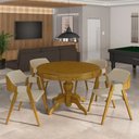 Ver imagem 4 de Conjunto Mesa de Jogos Carteado Bellagio Tampo Reversível Verde e 4 Cadeiras Madeira Poker Base Estr