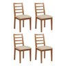Conjunto de Jantar Mesa Tock 80cm com 4 Cadeiras Aline Linho Bege - Mel - 5