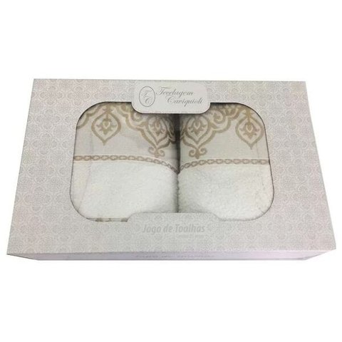Jogo de Toalhas Premium Barroca 5 Peças - Creme
