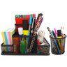 Kit Organizador para Mesa Escritório e Porta Caneta - Preto - 1