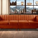 Ver imagem 1 de Sofá 4 Lugares Decoração Retrô Clássico Realeza Chesterfield