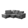 Sofá de Canto Retrátil e Reclinável 6 Lugares Pillow Top Suede Berlim Cinza - 2