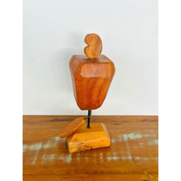 Escultura Caju em Madeira - Decoração Artesanal de Sergipe - 3
